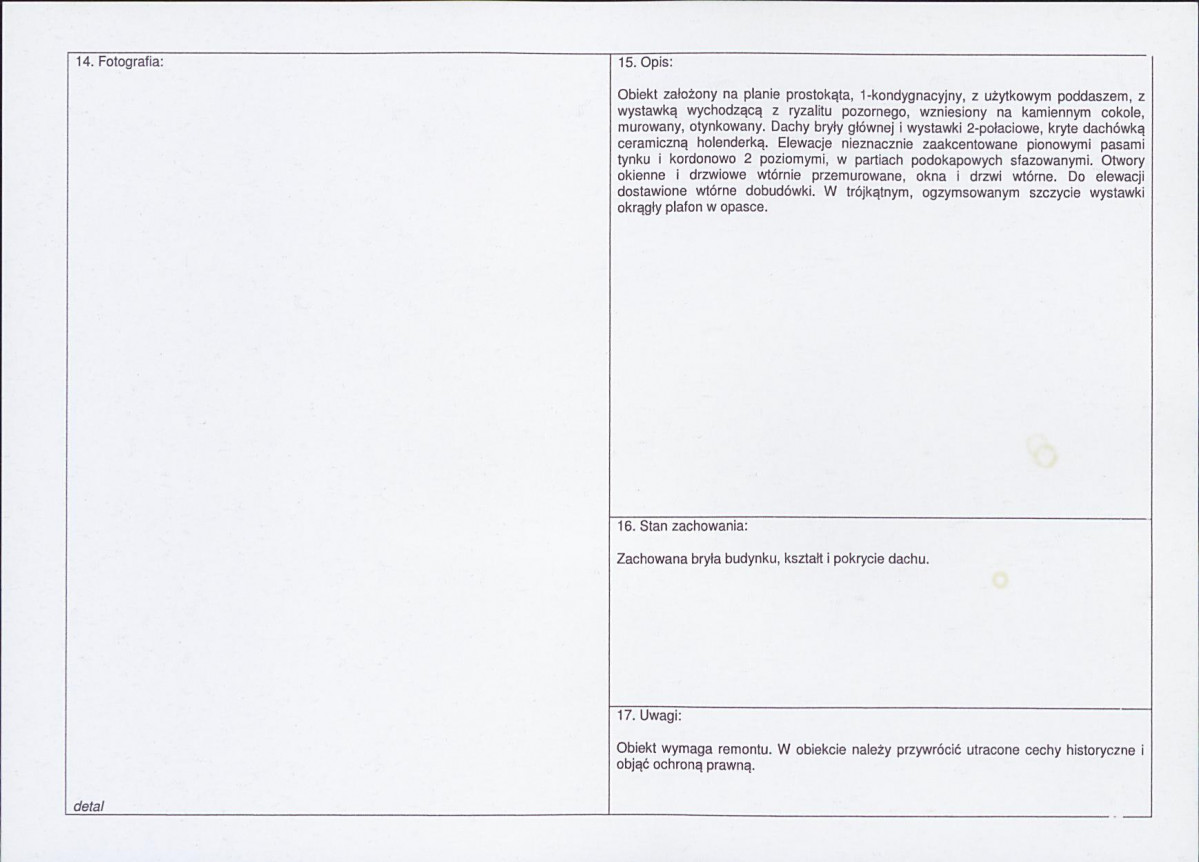 Karta obiektu niewpisanego do rejestru, skan nr 2