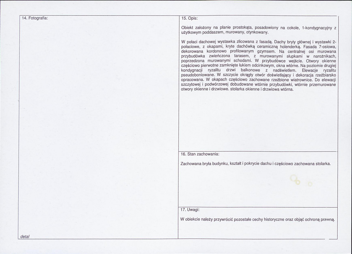 Karta obiektu niewpisanego do rejestru, skan nr 2