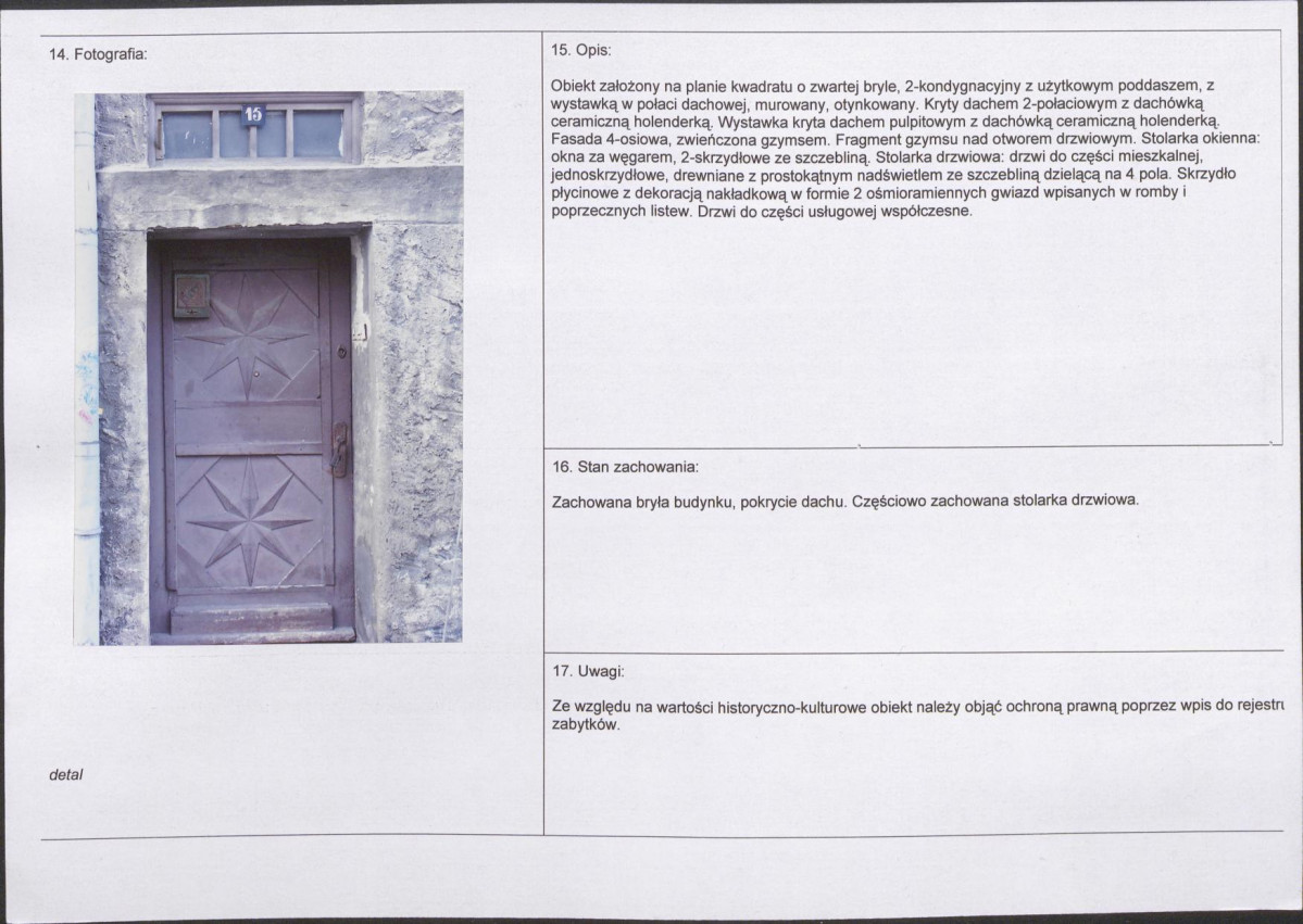 Karta obiektu niewpisanego do rejestru, skan nr 2