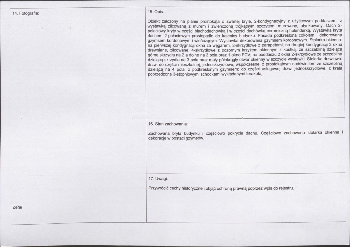 Karta obiektu niewpisanego do rejestru, skan nr 2