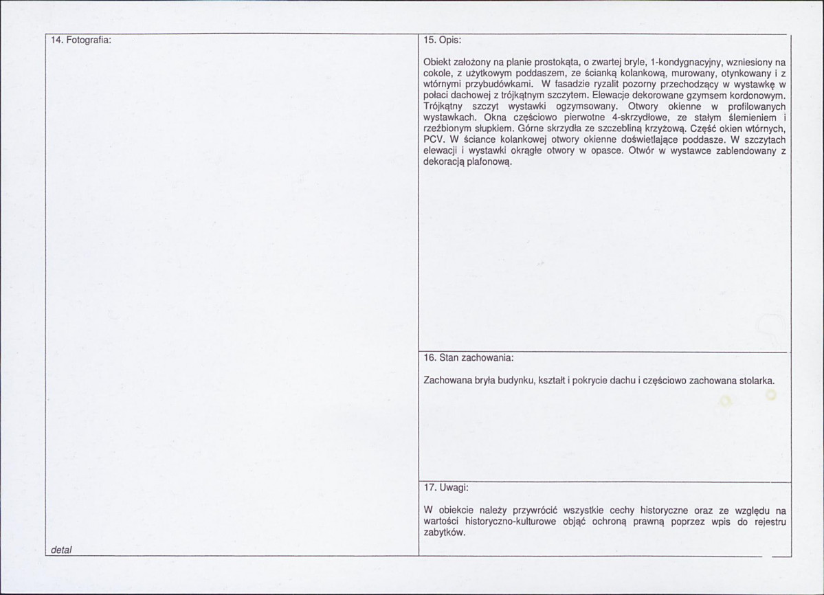 Karta obiektu niewpisanego do rejestru, skan nr 2
