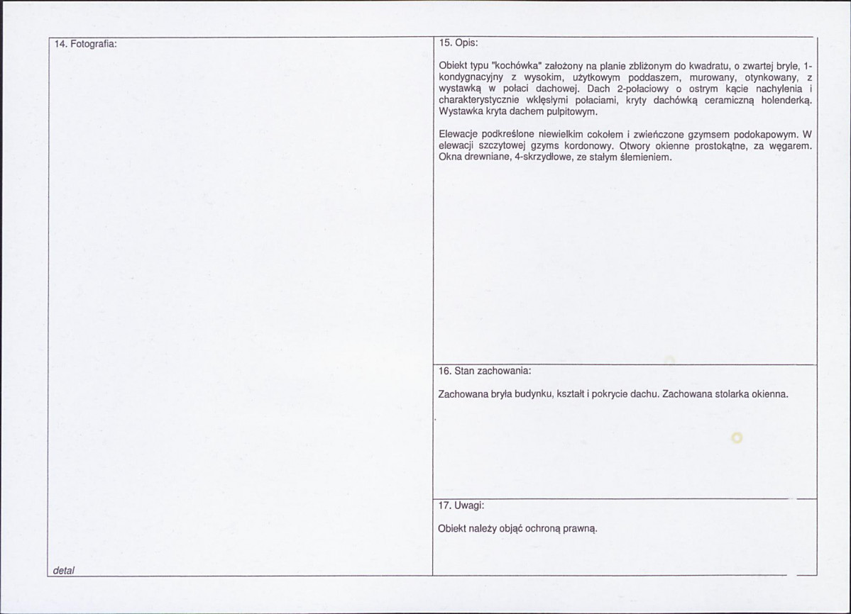 Karta obiektu niewpisanego do rejestru, skan nr 2