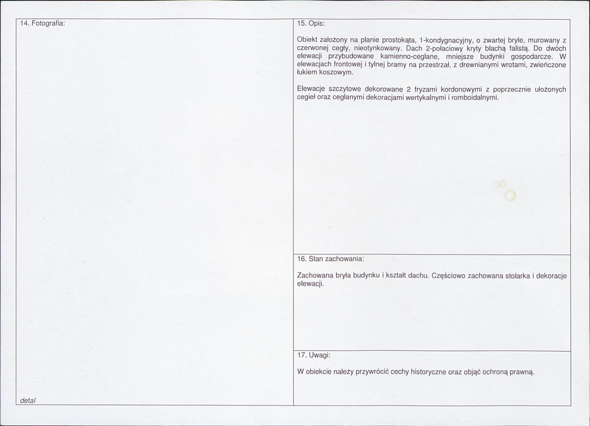 Karta obiektu niewpisanego do rejestru, skan nr 2
