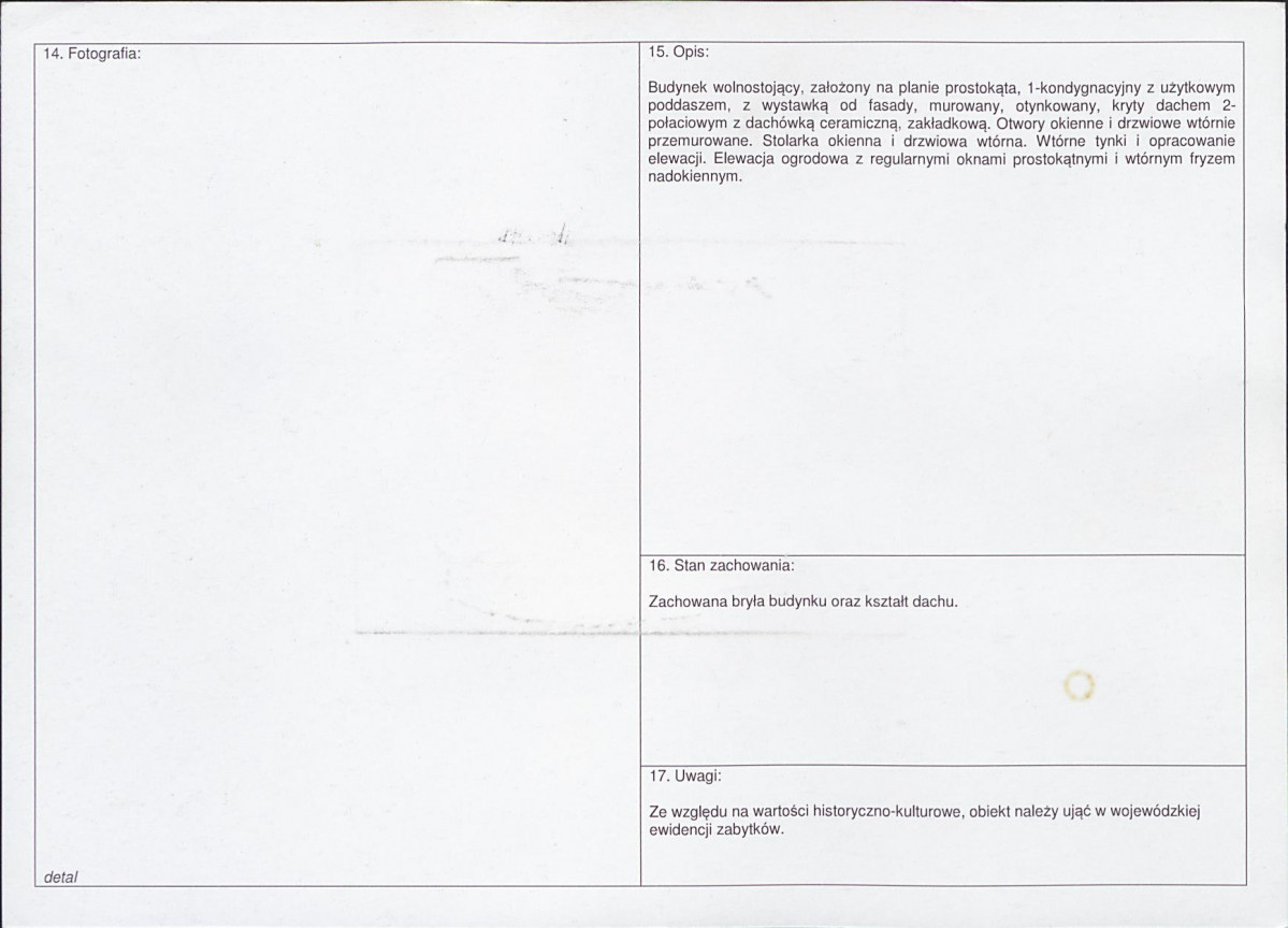 Karta obiektu niewpisanego do rejestru, skan nr 2