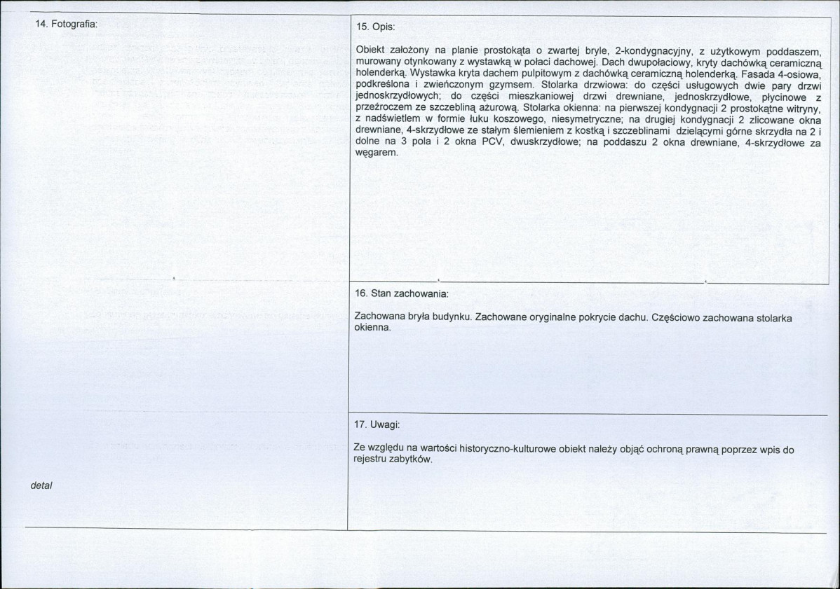 Karta obiektu niewpisanego do rejestru, skan nr 2