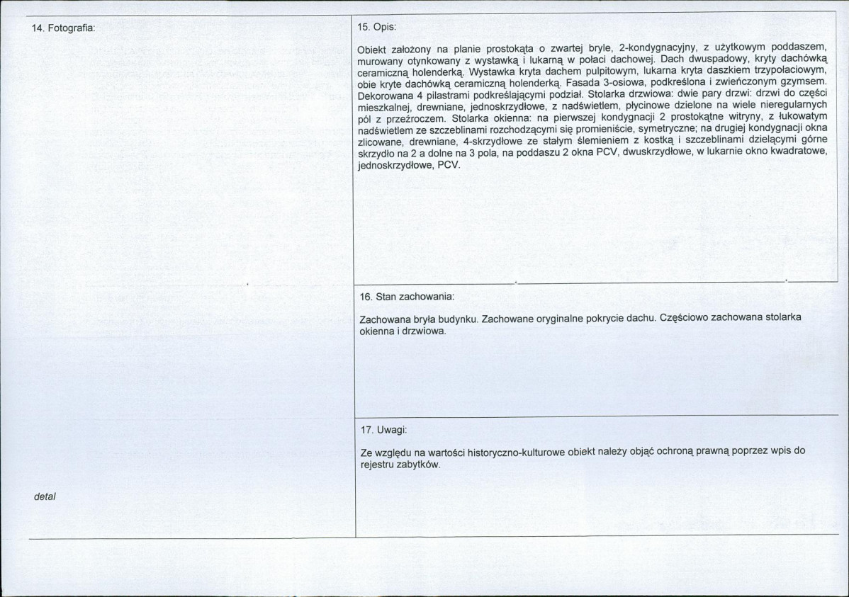 Karta obiektu niewpisanego do rejestru, skan nr 2