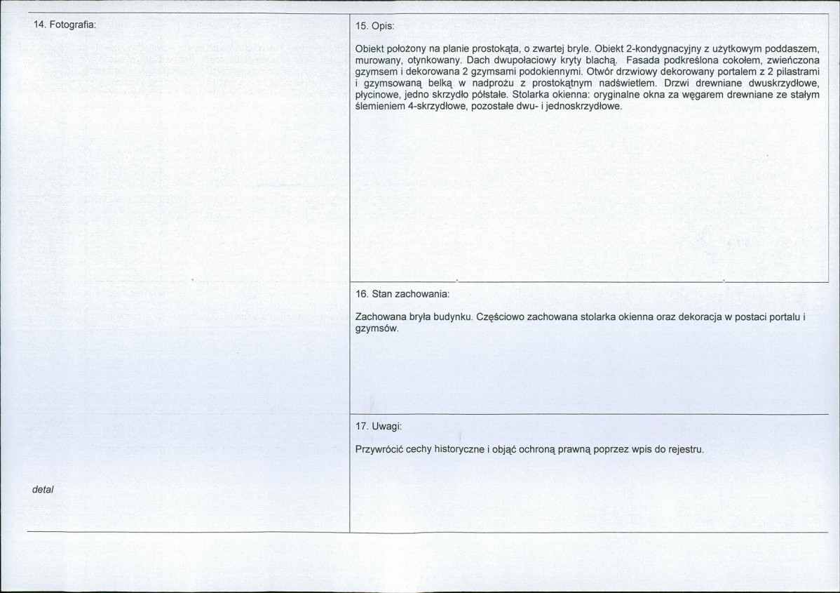 Karta obiektu niewpisanego do rejestru, skan nr 2