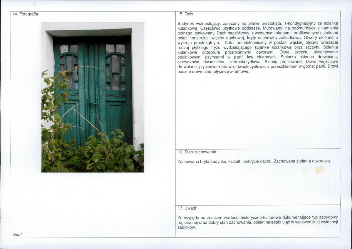 Karta obiektu niewpisanego do rejestru, skan nr 2