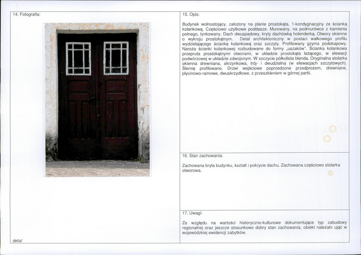 Karta obiektu niewpisanego do rejestru, skan nr 2