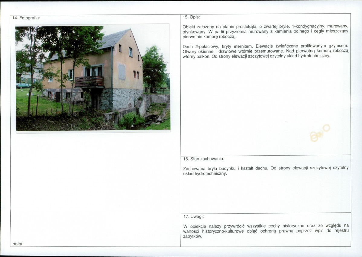 Karta obiektu niewpisanego do rejestru, skan nr 2