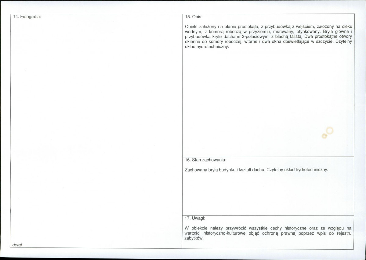 Karta obiektu niewpisanego do rejestru, skan nr 2