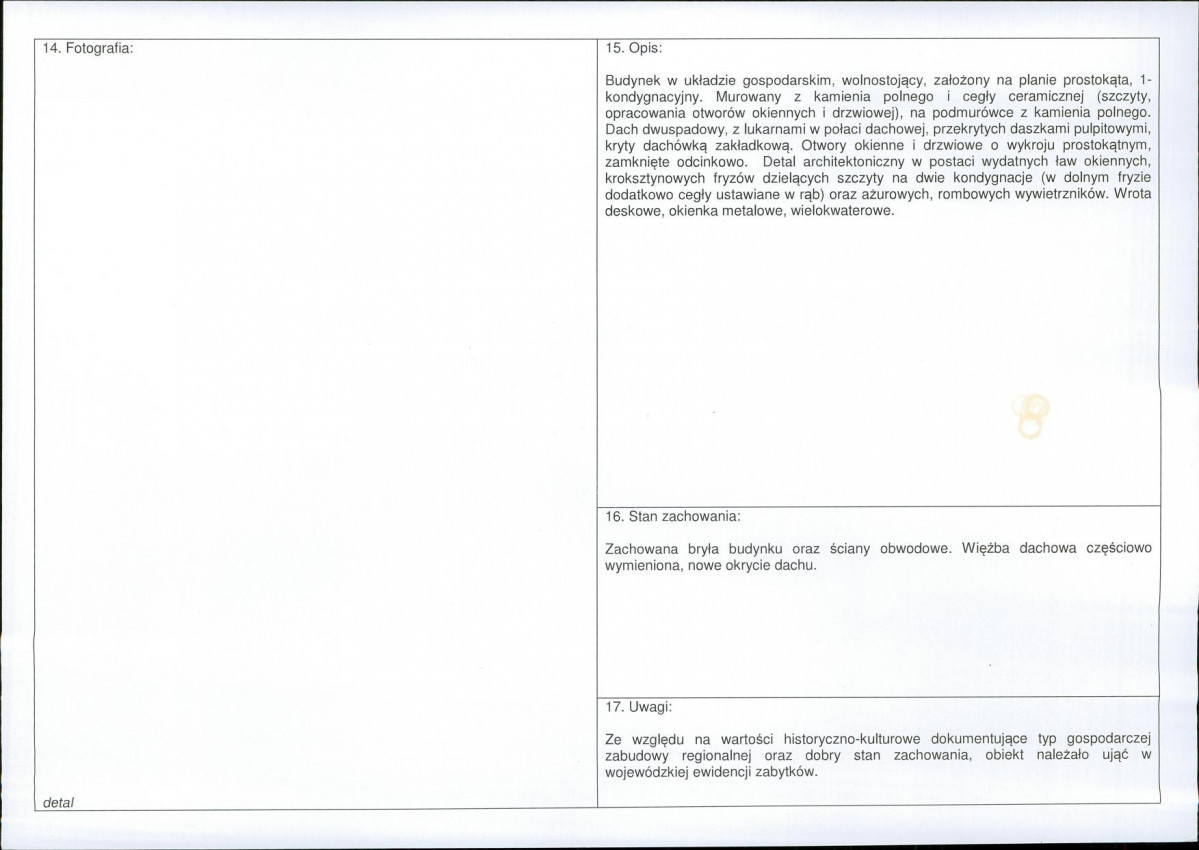 Karta obiektu niewpisanego do rejestru, skan nr 2