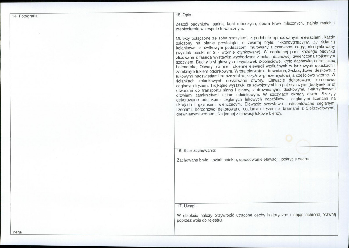 Karta obiektu niewpisanego do rejestru, skan nr 2