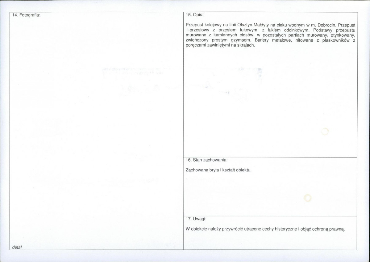 KEZN - Karta obiektu niewpisanego do rejestru, skan nr 2