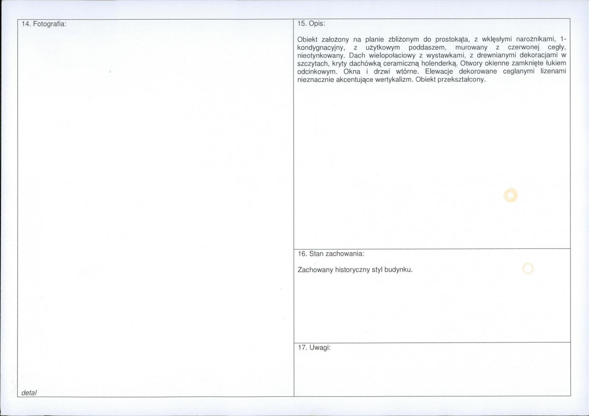 Karta obiektu niewpisanego do rejestru, skan nr 2