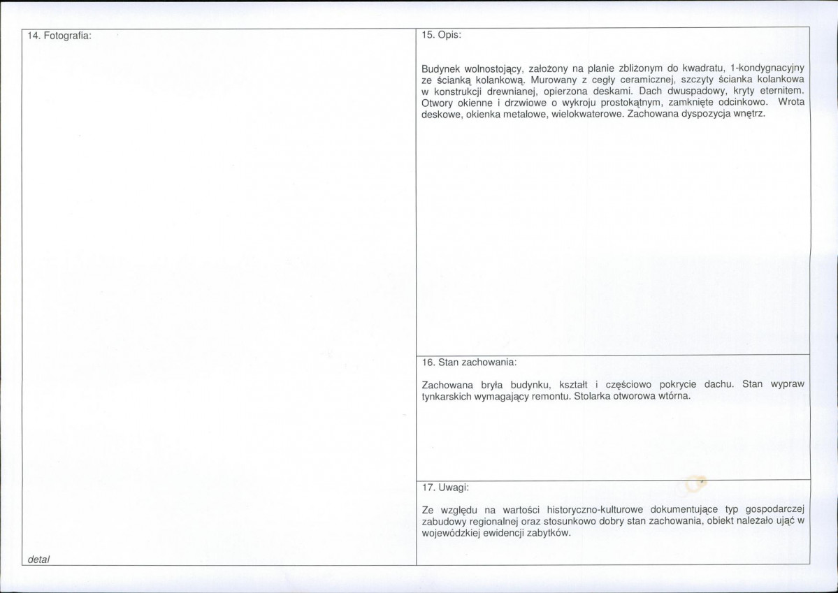 KEZN - Karta obiektu niewpisanego do rejestru, skan nr 2