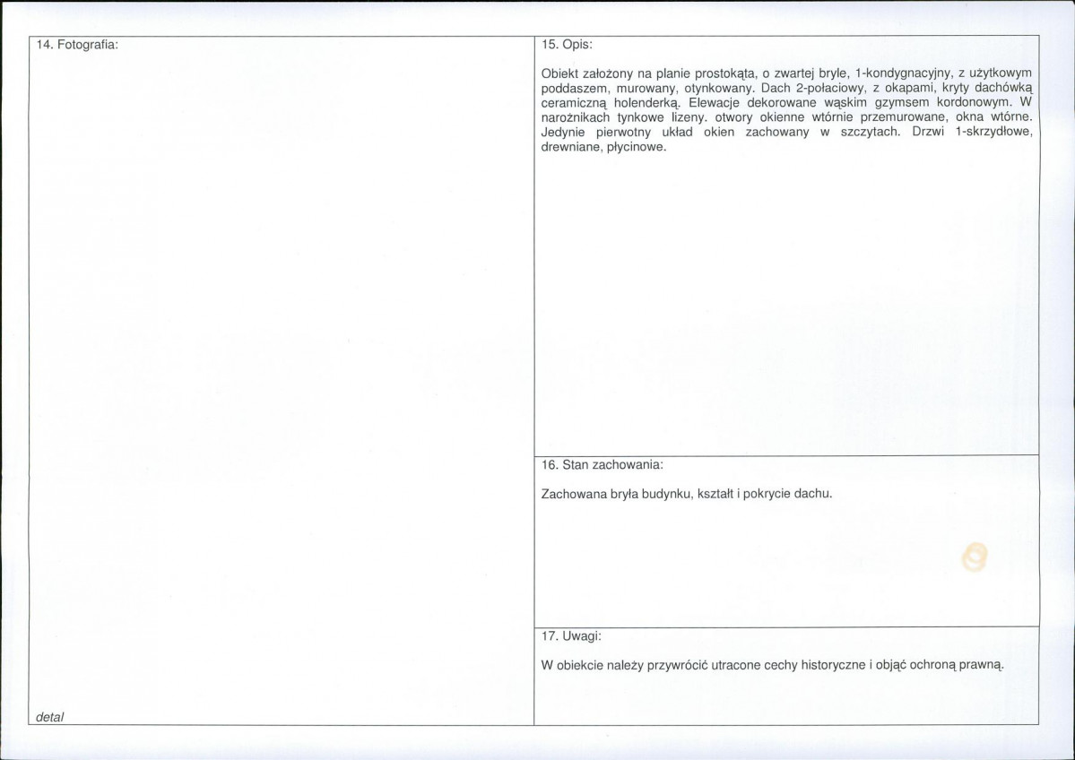 Karta obiektu niewpisanego do rejestru, skan nr 2