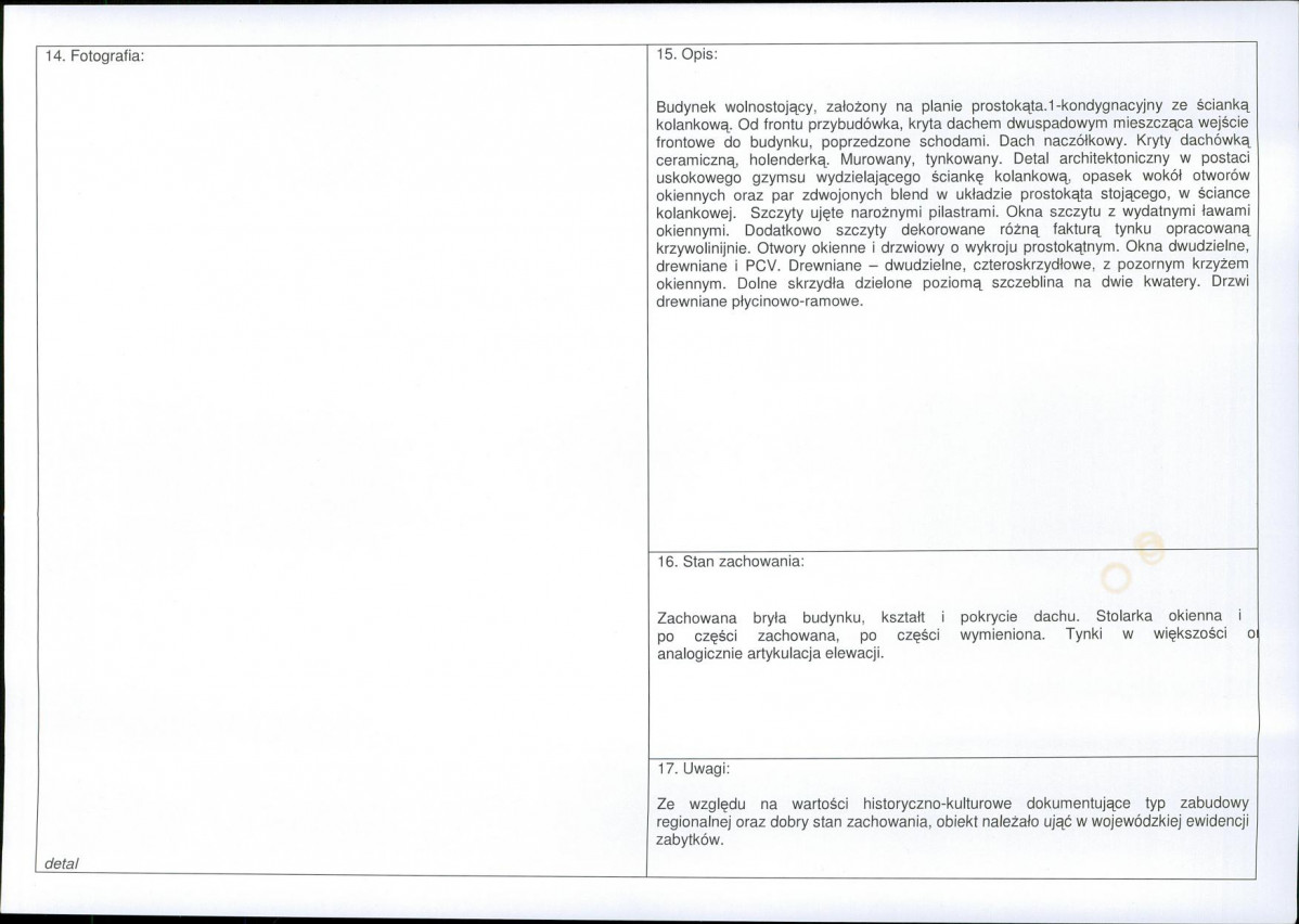 Karta obiektu niewpisanego do rejestru, skan nr 2