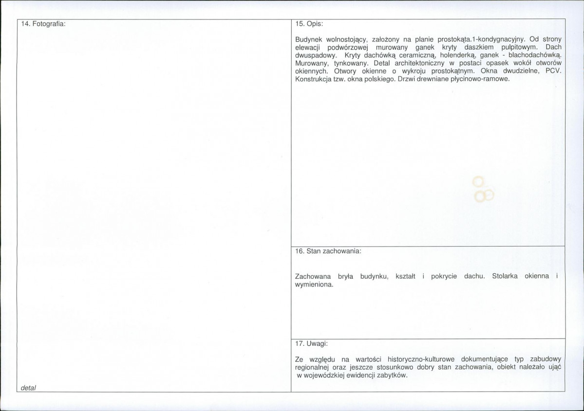 Karta obiektu niewpisanego do rejestru, skan nr 2