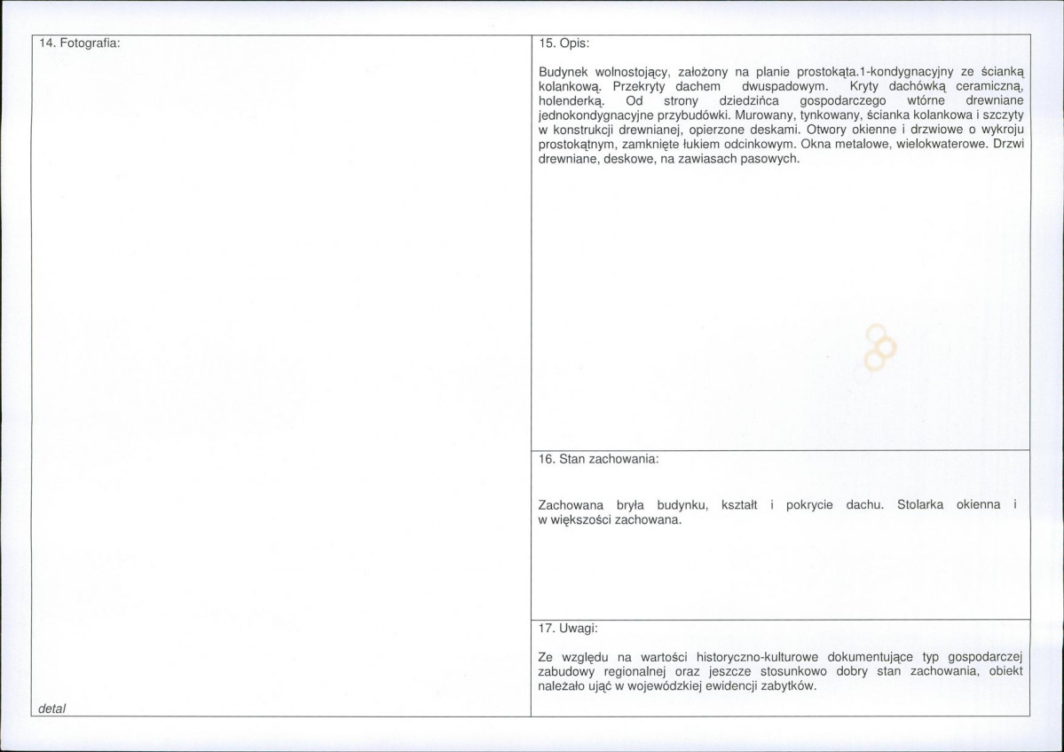 Karta obiektu niewpisanego do rejestru, skan nr 2