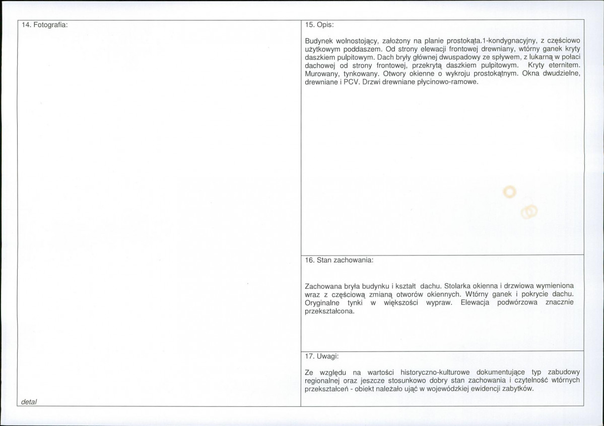 Karta obiektu niewpisanego do rejestru, skan nr 2