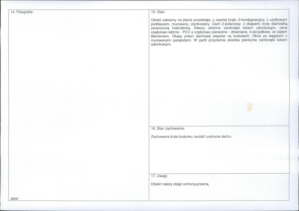 Karta obiektu niewpisanego do rejestru, skan nr 2