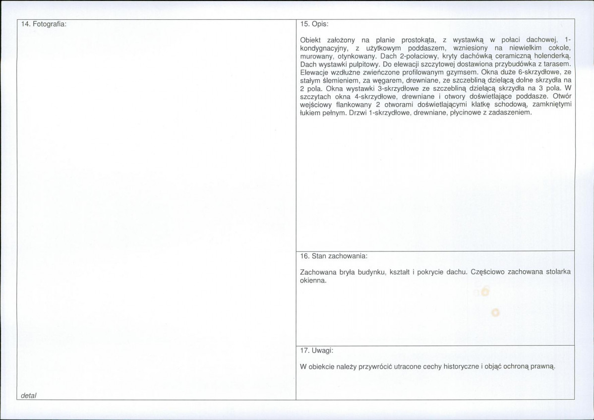 Karta obiektu niewpisanego do rejestru, skan nr 2
