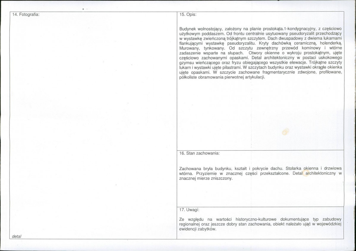 Karta obiektu niewpisanego do rejestru, skan nr 2