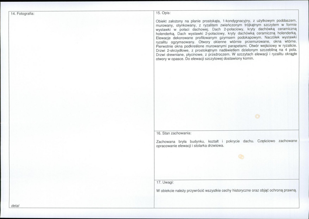 Karta obiektu niewpisanego do rejestru, skan nr 2