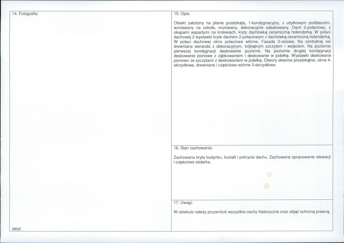 Karta obiektu niewpisanego do rejestru, skan nr 2