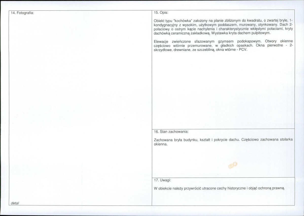 Karta obiektu niewpisanego do rejestru, skan nr 2