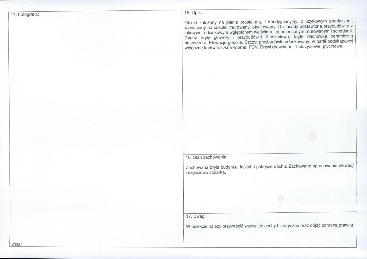 Karta obiektu niewpisanego do rejestru, skan nr 2