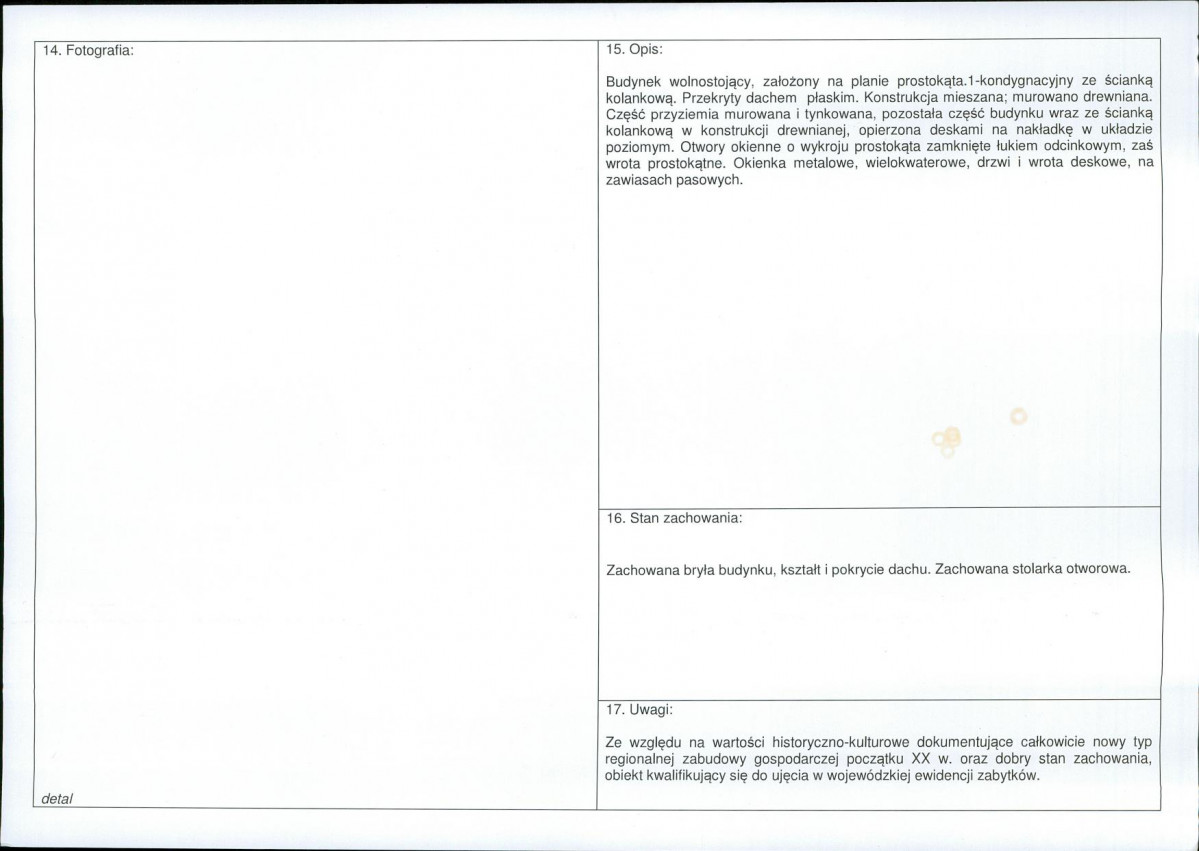 Karta obiektu niewpisanego do rejestru, skan nr 2