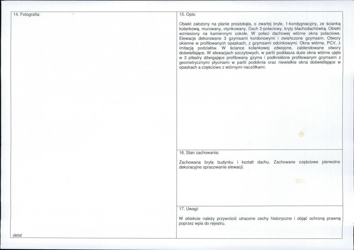 Karta obiektu niewpisanego do rejestru, skan nr 2