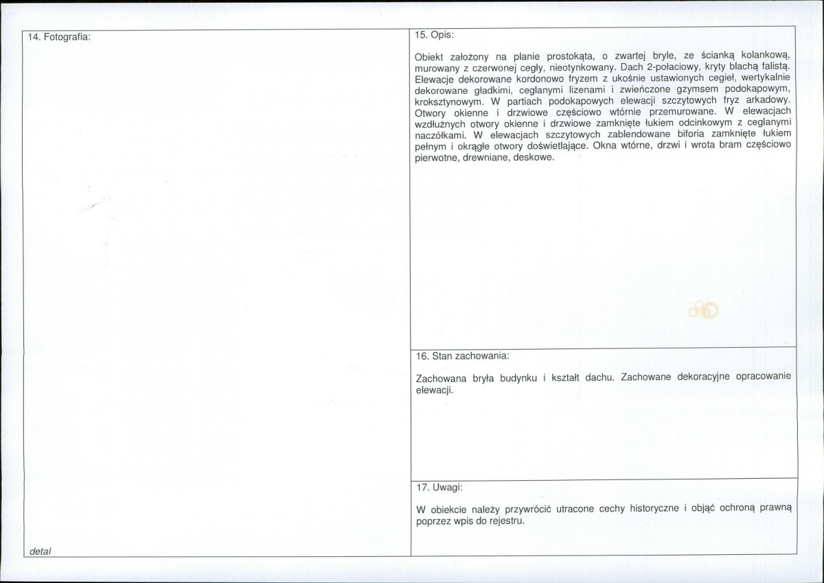 Karta obiektu niewpisanego do rejestru, skan nr 2