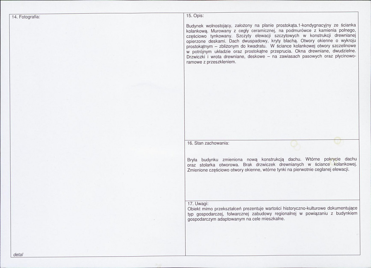 Karta obiektu niewpisanego do rejestru, skan nr 2