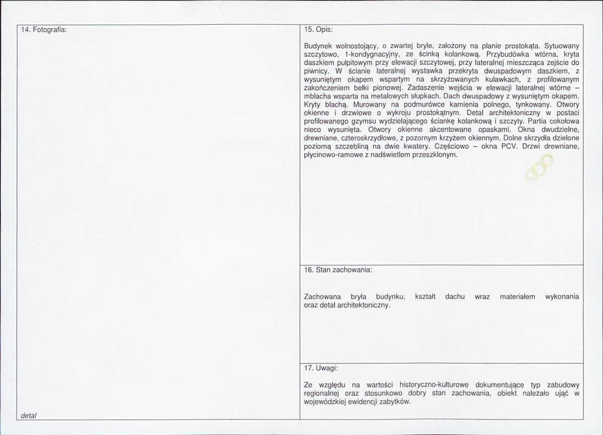 KEZN - Karta obiektu niewpisanego do rejestru, skan nr 2