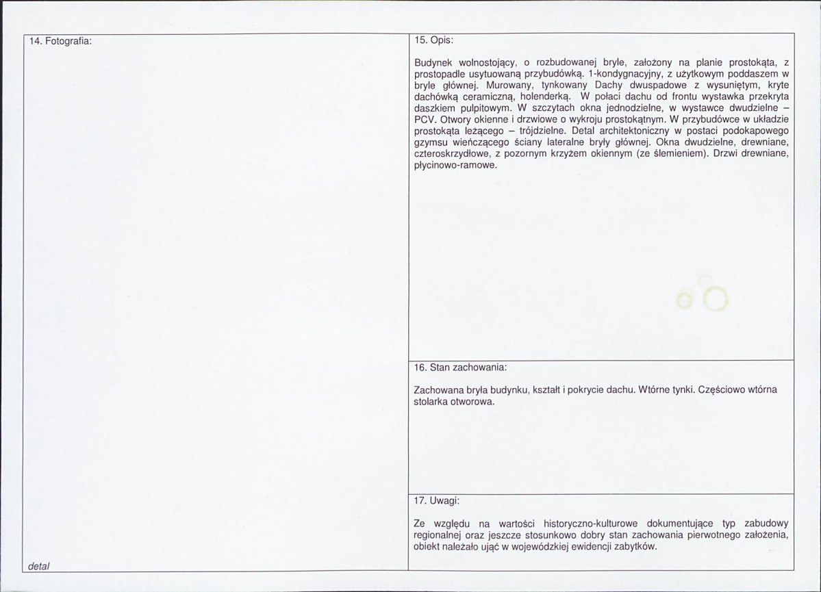 KEZN - Karta obiektu niewpisanego do rejestru, skan nr 2