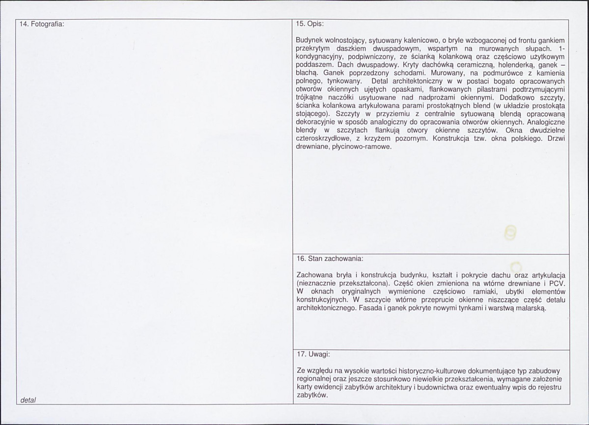 Karta obiektu niewpisanego do rejestru, skan nr 2