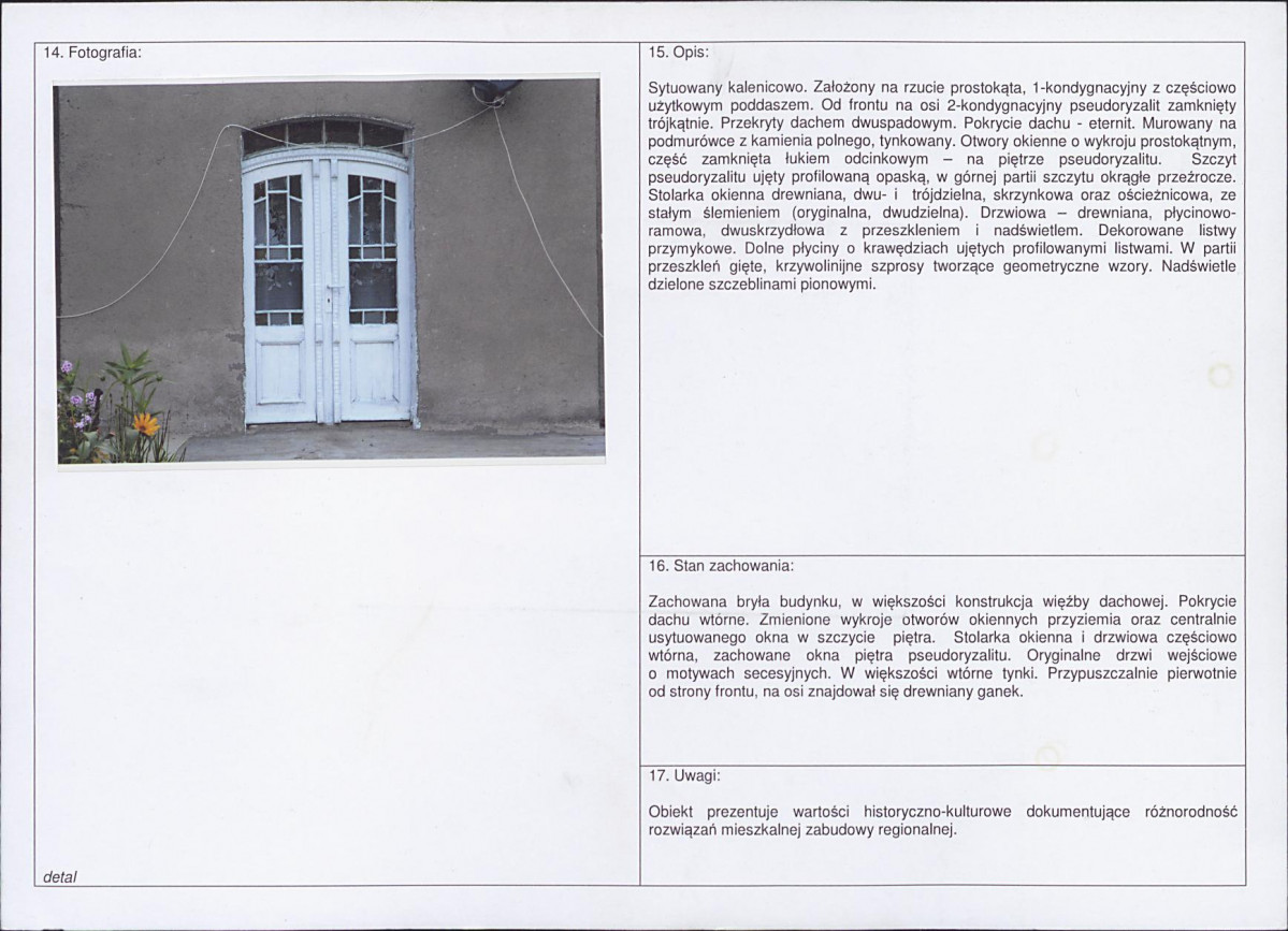 Karta obiektu niewpisanego do rejestru, skan nr 2