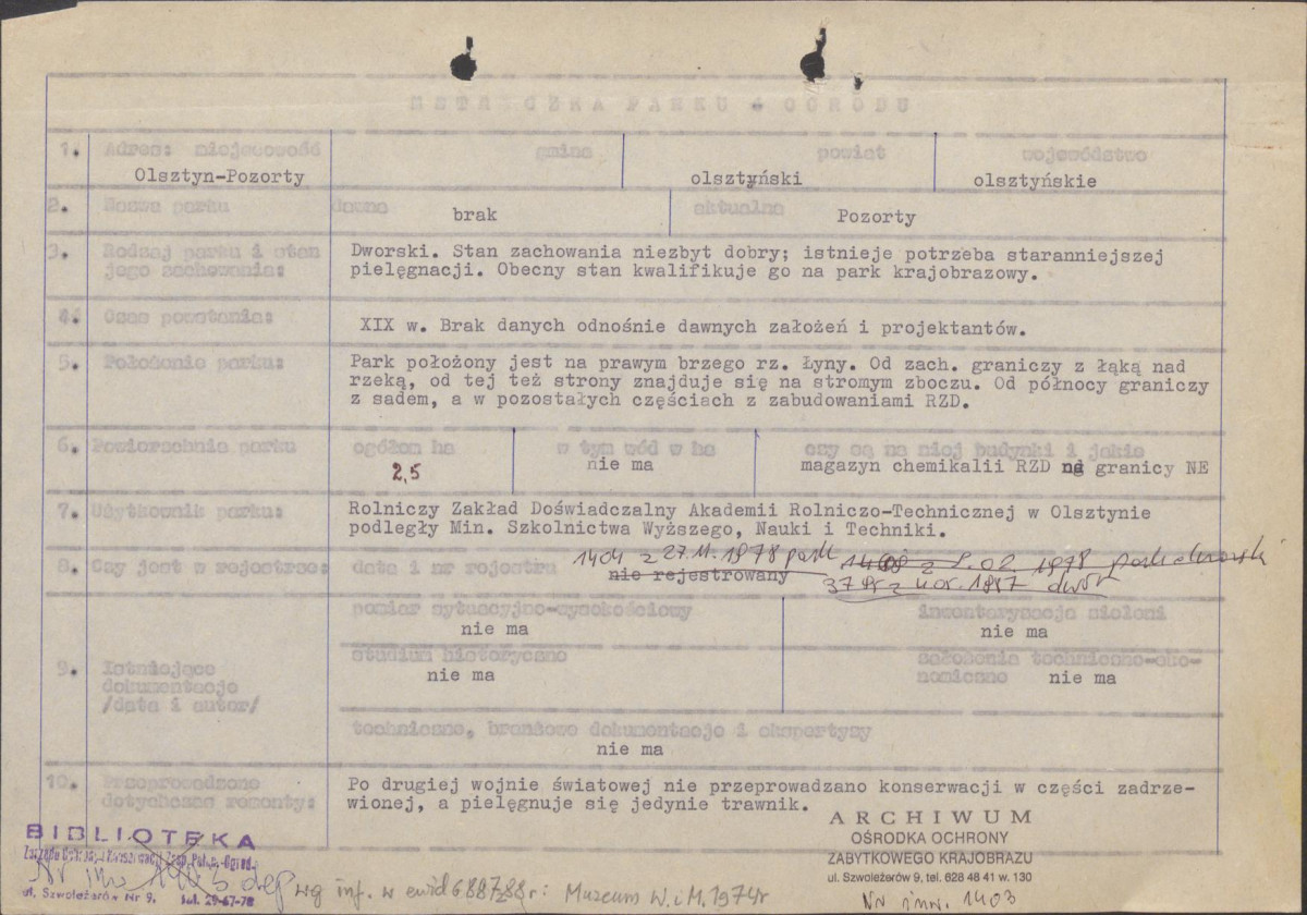 Ewidencja parkowa, skan nr 3