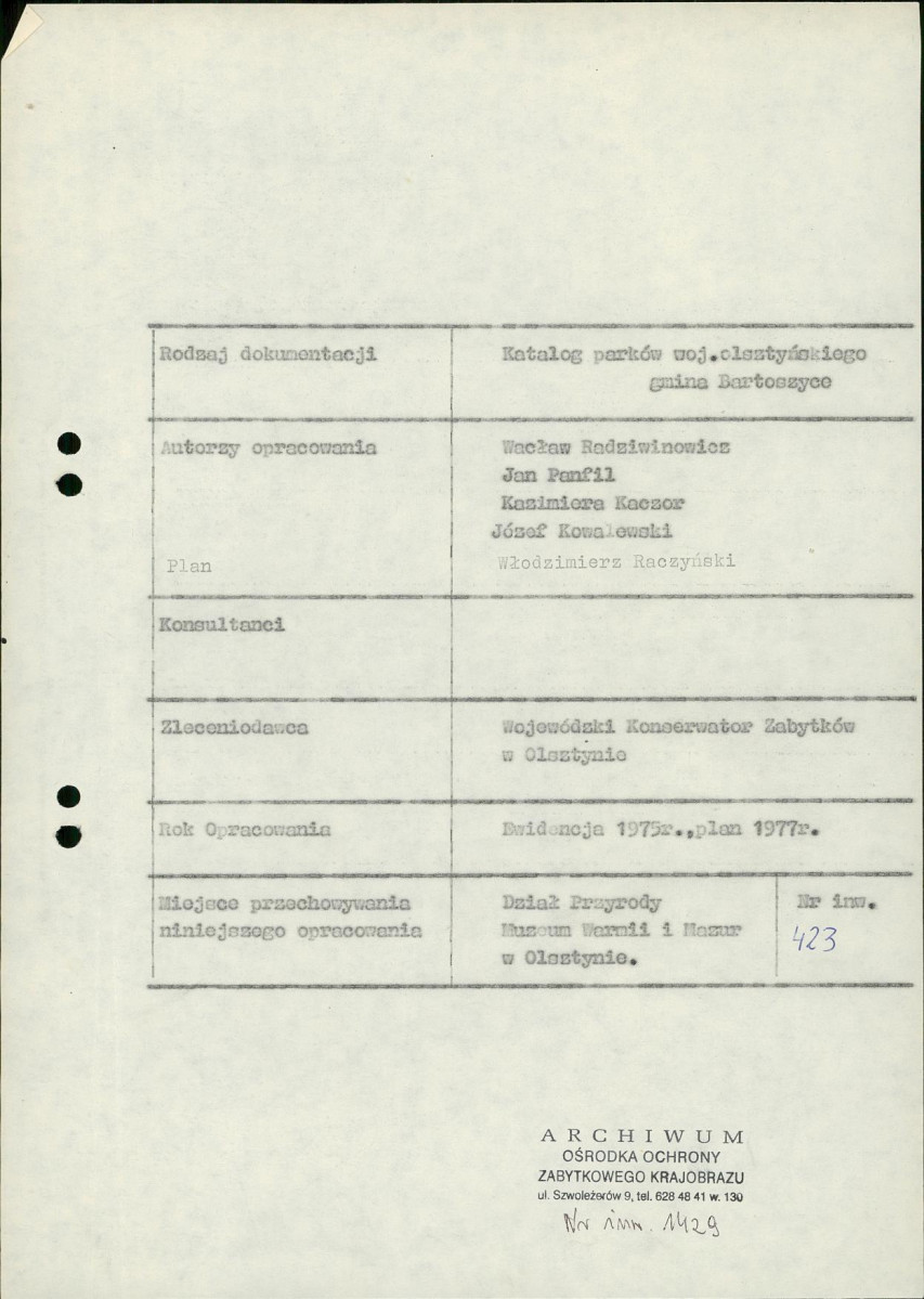 Ewidencja parkowa, skan nr 5