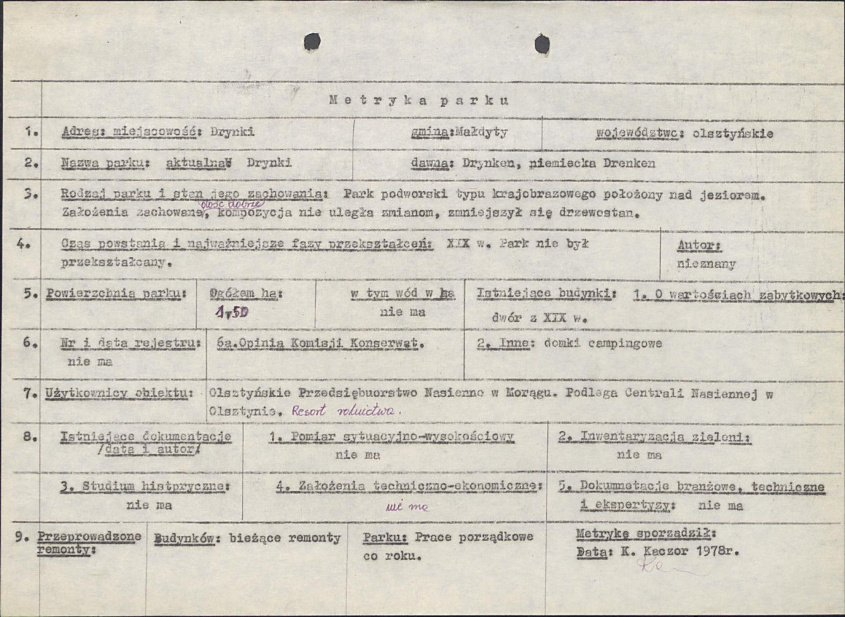 Ewidencja parkowa, skan nr 5