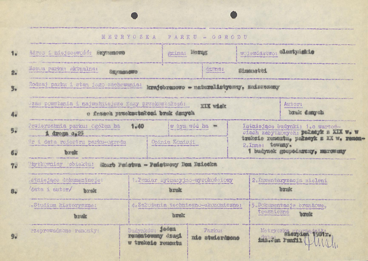 EP - Ewidencja parkowa, skan nr 6