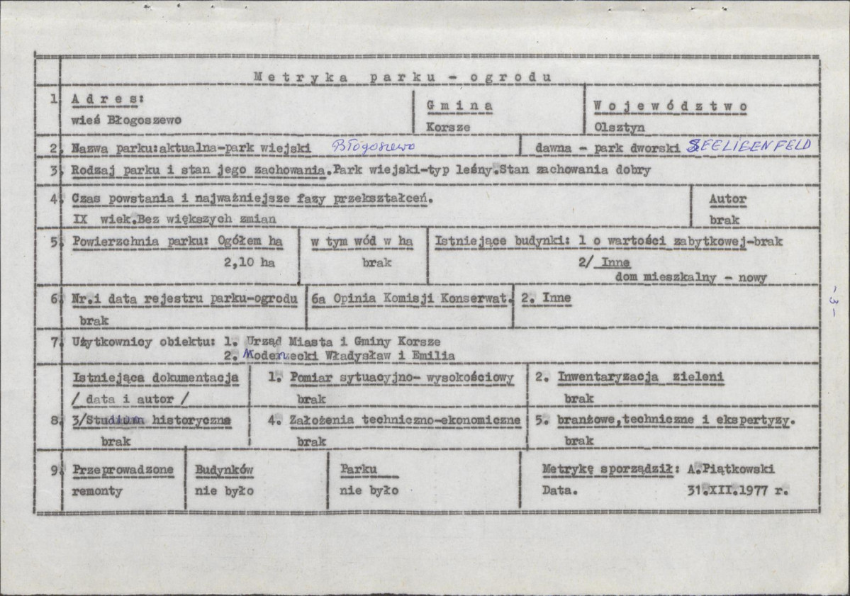 Ewidencja parkowa, skan nr 6