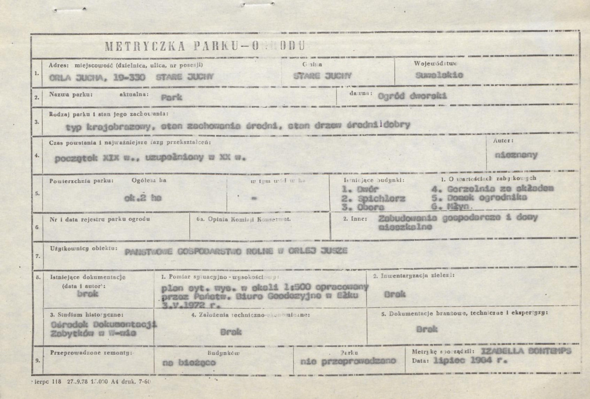 Ewidencja parkowa, skan nr 6