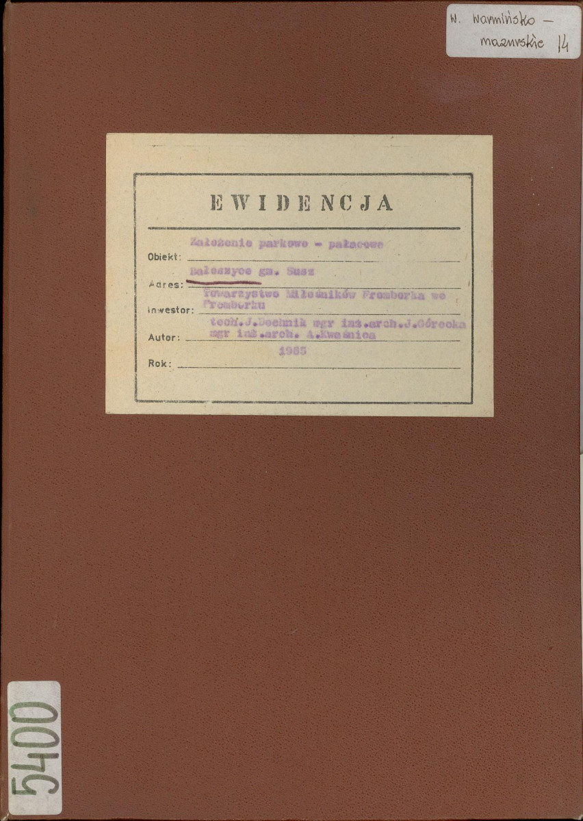 Ewidencja parkowa, skan nr 1