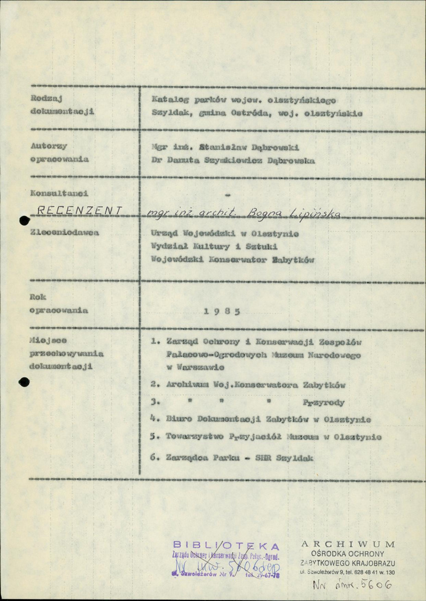 Ewidencja parkowa, skan nr 8