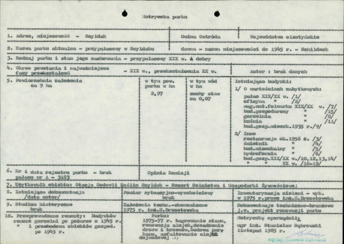 Ewidencja parkowa, skan nr 10