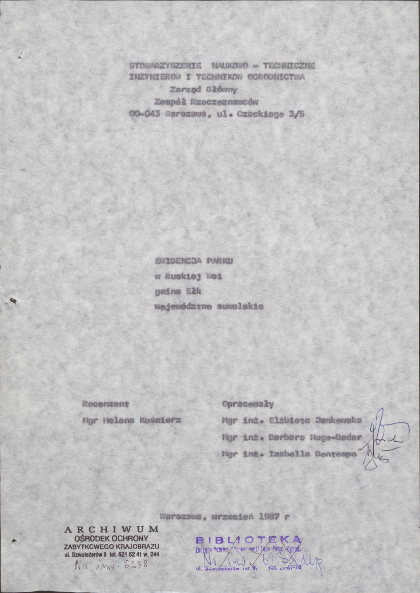 Ewidencja parkowa, skan nr 4